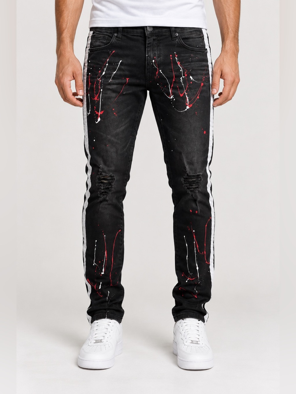 Waimea Men’s Black Paint Splatter Skinny Jeans Size 32x32 NWT